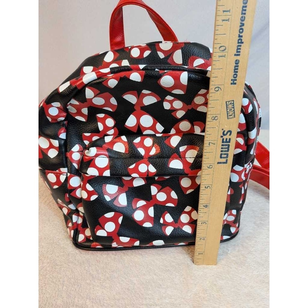 Disney Parks Authentic Mini Backpack Black Red White Polka Dot Bows - Picture 8 of 10